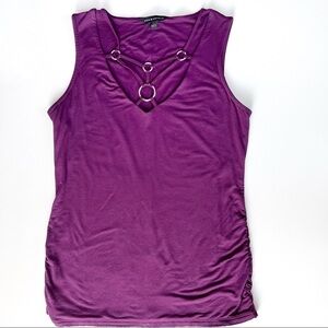 Rock & Republic Criss Cross Ring Detail Sleeveless Top Size S
